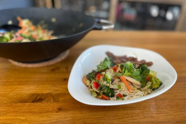 Receta. Wok de verduras con ternera