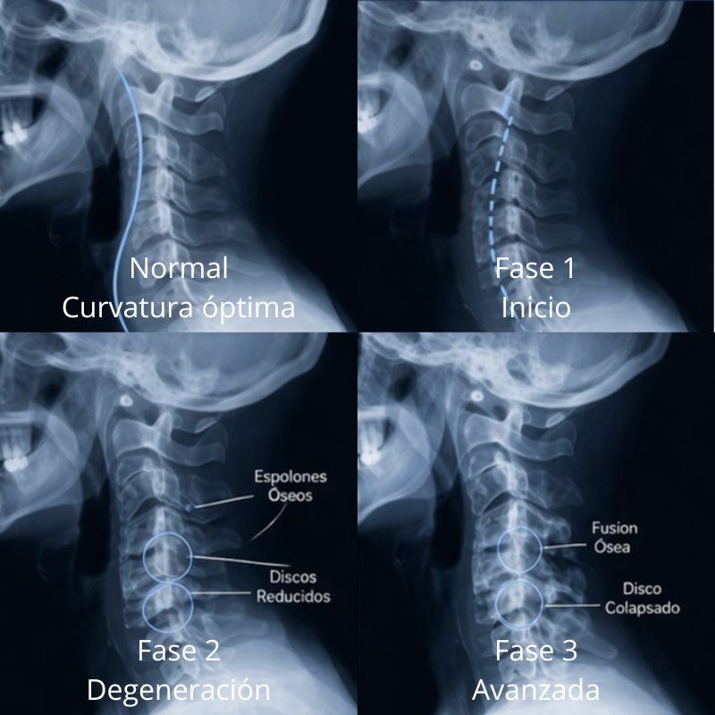 4 fases de degeneración de la columna vertebral